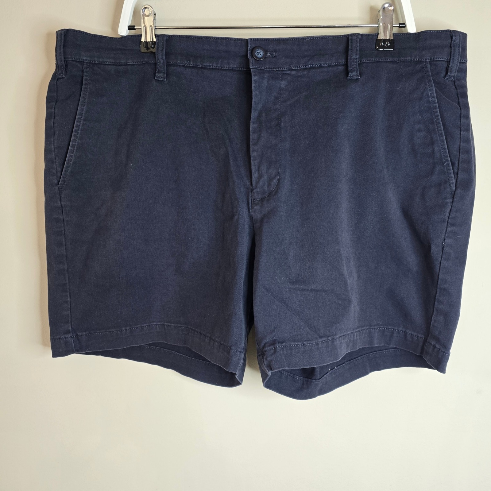 Nautica Flex Classic Fit Mens Navy Blue Chino Shorts Size 40w Stretch Cotton